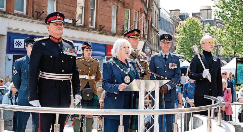 Armed forces salute at city military parade