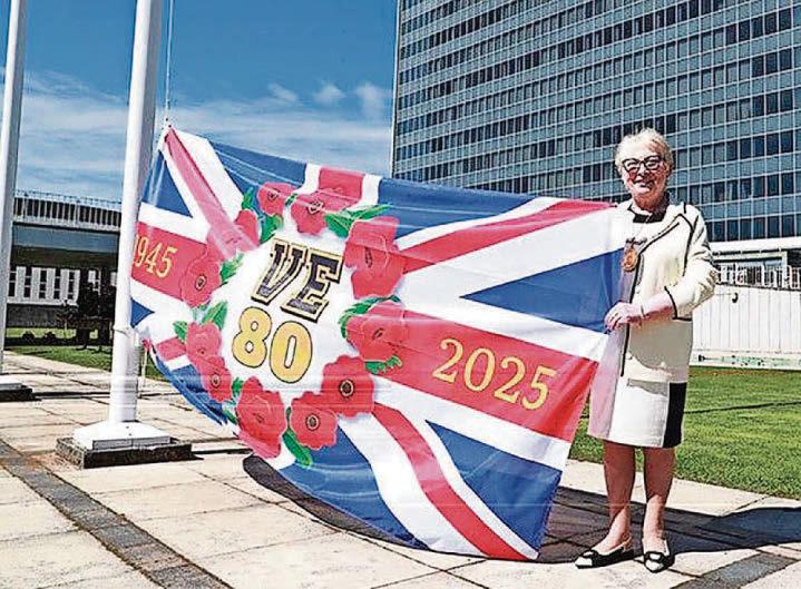 Flag is raised to mark the 80th anniversary of VE Day