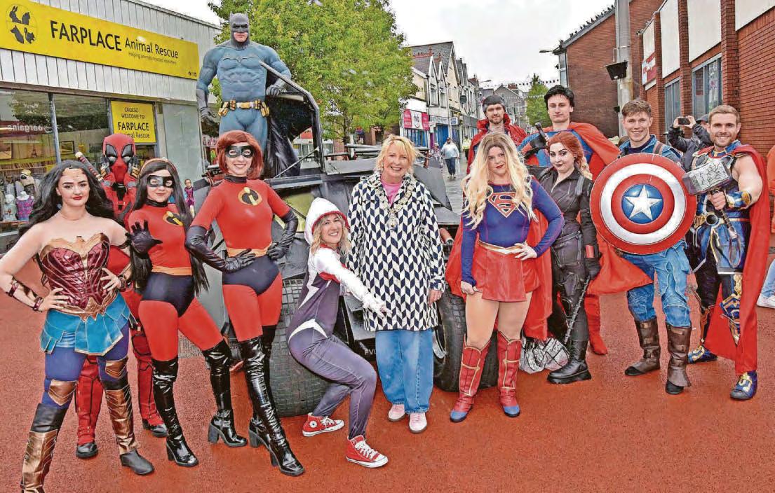 Superheroes assemble to save the day in town centre