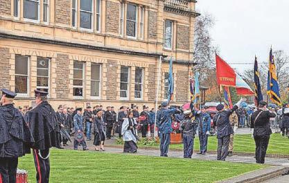 Parade and ceremonies in town in memory of the fallen