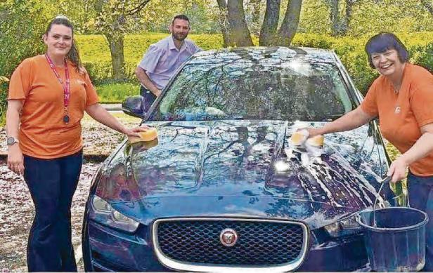 Stafford home helps to raise £350 with car wash