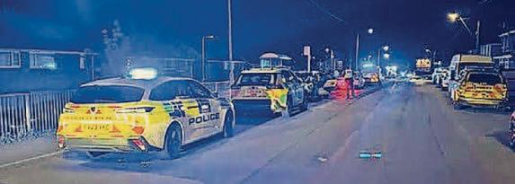 Two taken to hospital after crashed van flipped on to roof