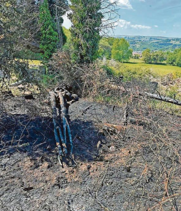 Memorials left damaged after blaze at graveyard