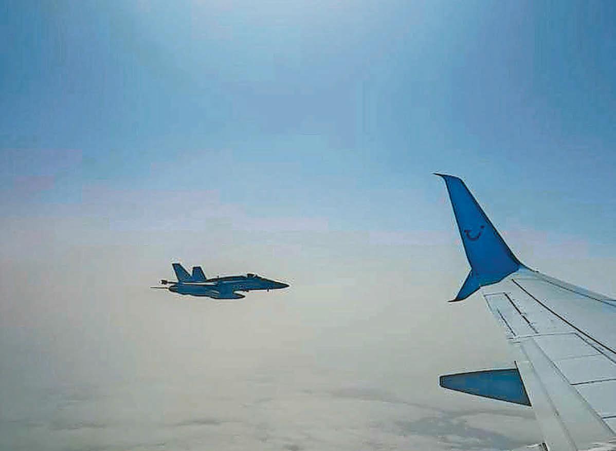 Fighter jets scrambled after plane bomb scare