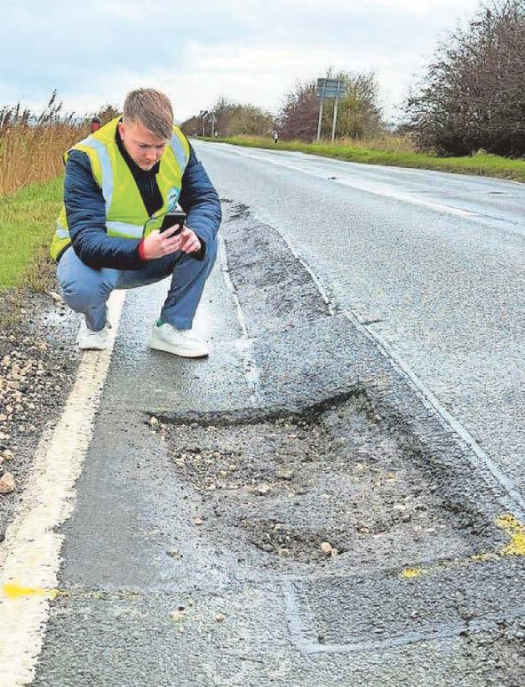 Driving over damaged road like 'riding the wall of death'