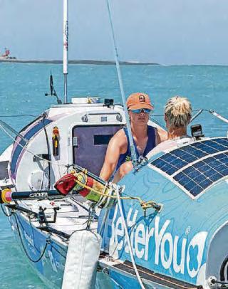 A broken rudder forces rowing pair to turn back