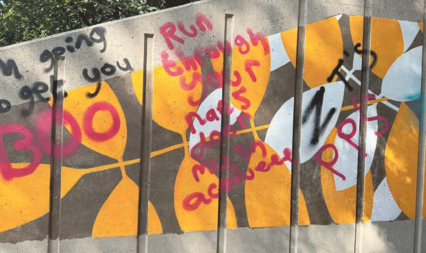 Mural 'defaced' with graffiti