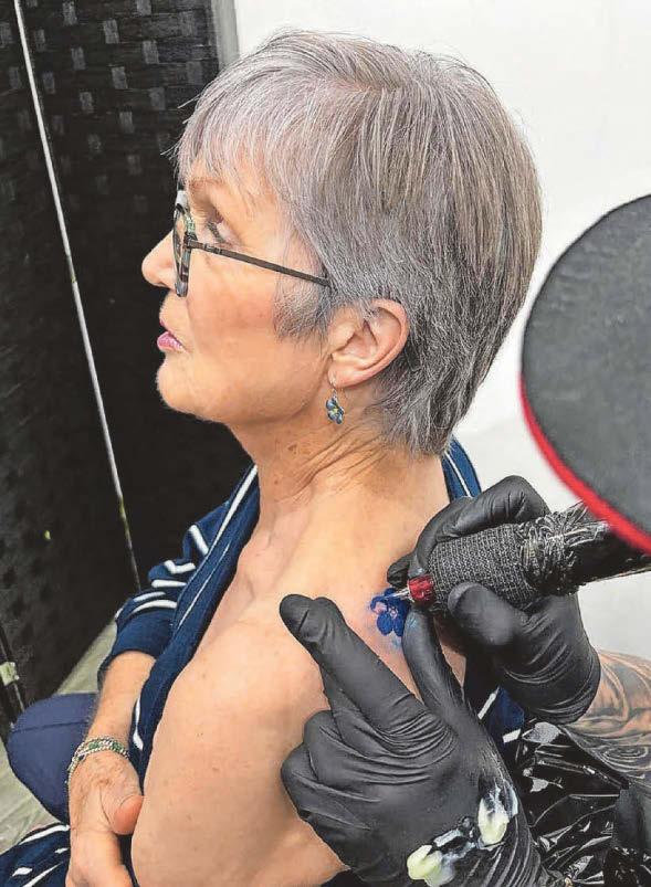 Jackie's first tattoo at the age of 82 ... all for good causes