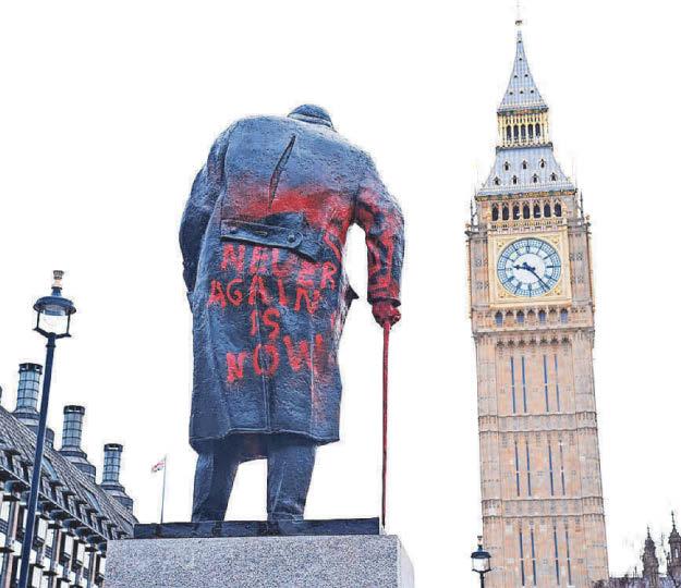 Paint attack arrest after Churchill hit