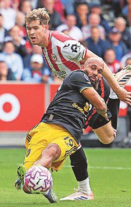 Bees defender 'should have seen red' for Mbeumo foul