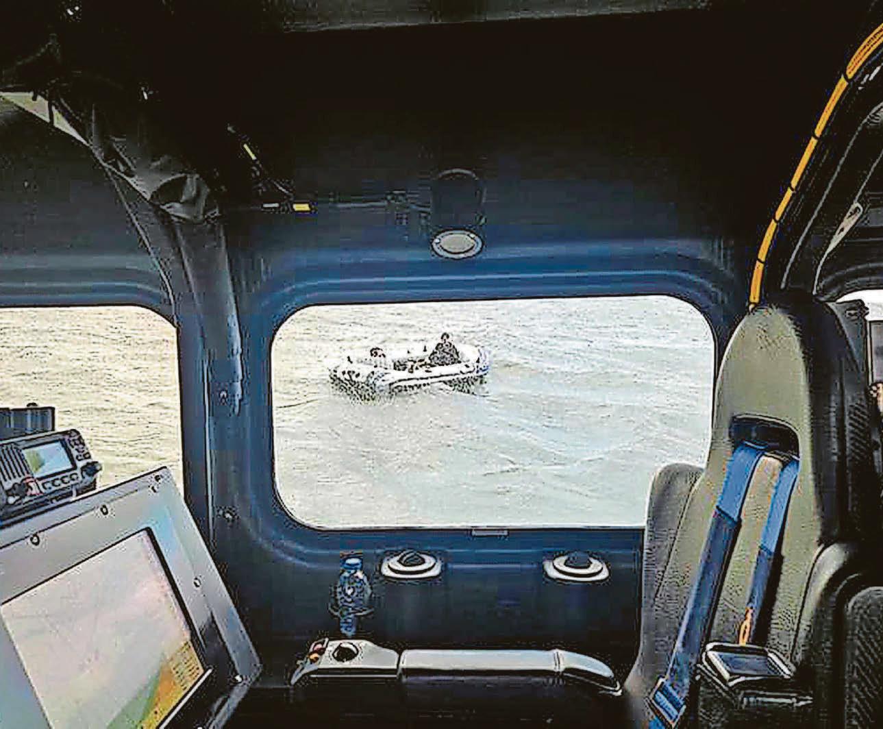 Huge rescue as dinghy blown miles out to sea