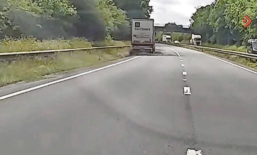 HGV driver seen swerving across A-road while 4 times drink limit