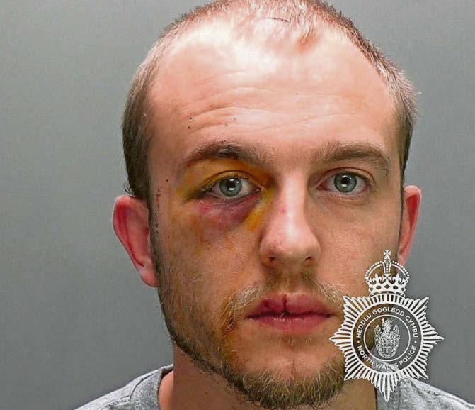 Thug threw a TV at man, stabbed him and injured another with a champagne bottle