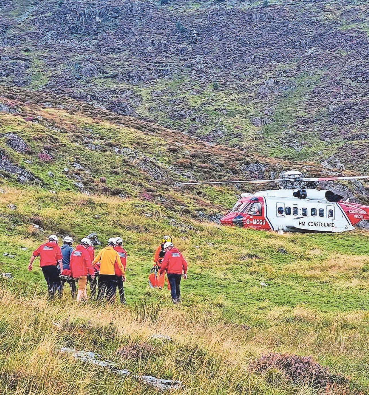 Airlift for walker with broken spine in 20ft plunge as wife waits