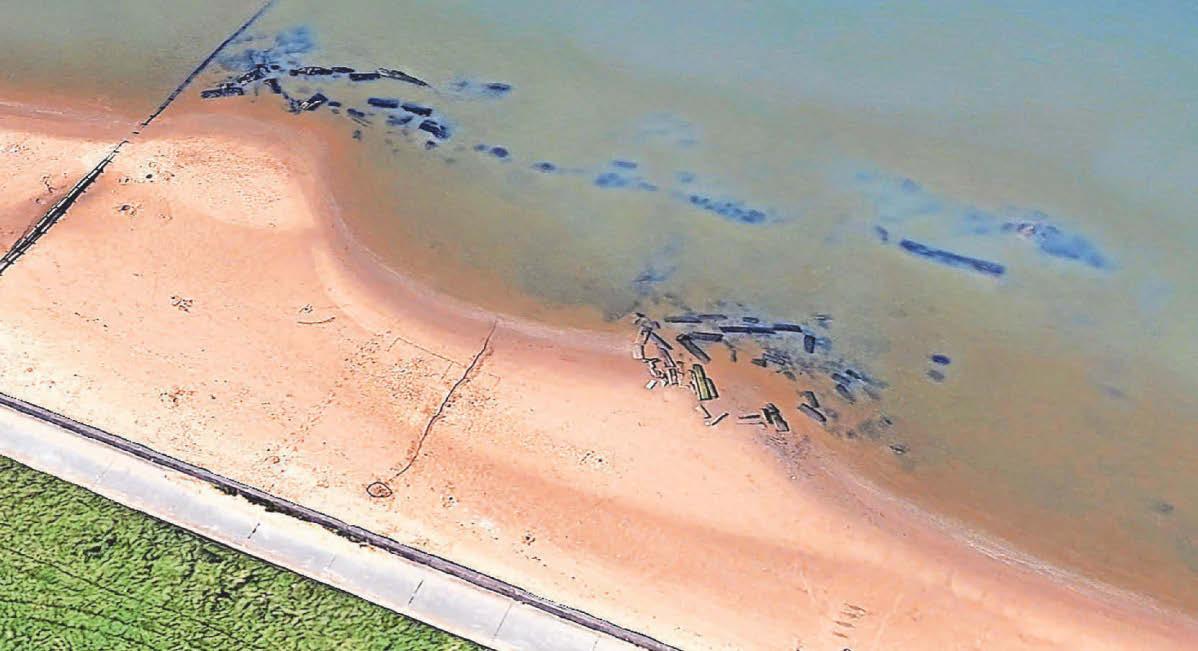 Ghostly ruin on beach is a warning from the past