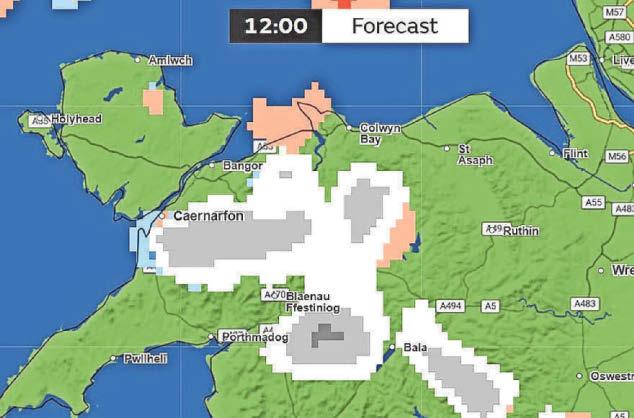 Snow forecast for N.Wales on New Year's Day