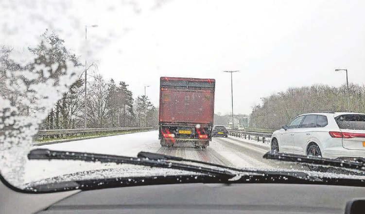 Travel chaos on wintry roads across region