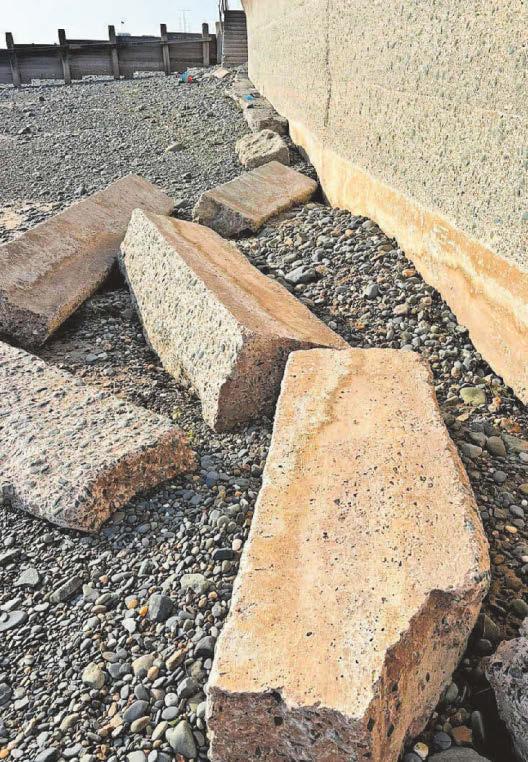 FEARS FOR CRUMBLING SEA DEFENCES IN TOWN