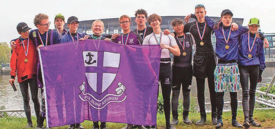Kimbolton students celebrate after winning gruelling race