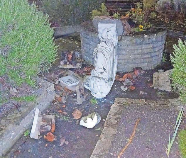 Community rallies after church statue damaged