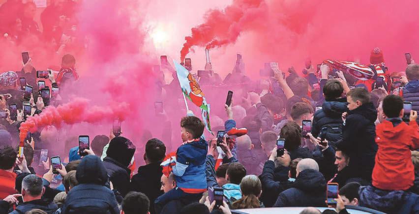 Red smoke, smiles and that play-off buzz...