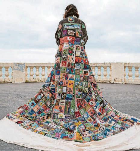 Schoolchildren join Coat of Hopes on its walk across Britain