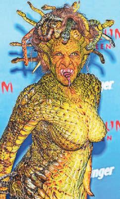 Klum turns heads as Halloween Medusa