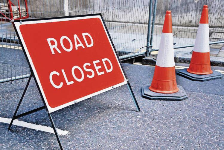Road closure near train station