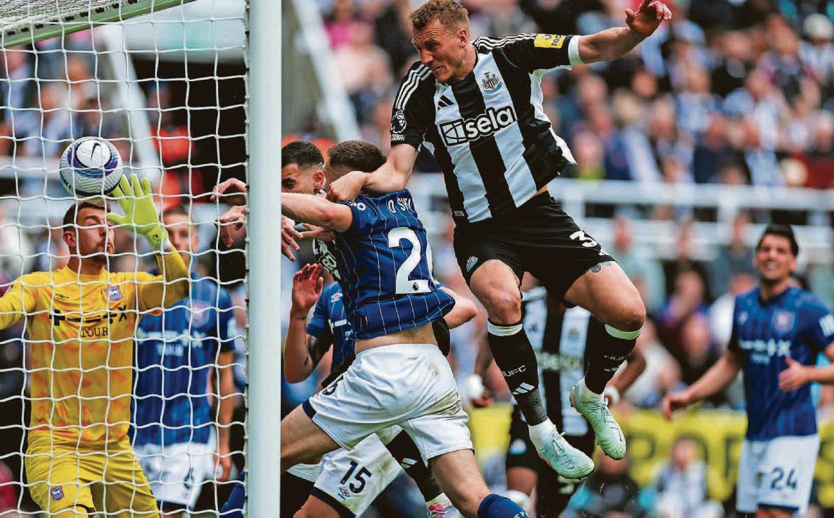 Football Newcastle eye Champions League while Ipswich are relegated