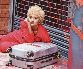 Palestine protesters spray office building with red paint