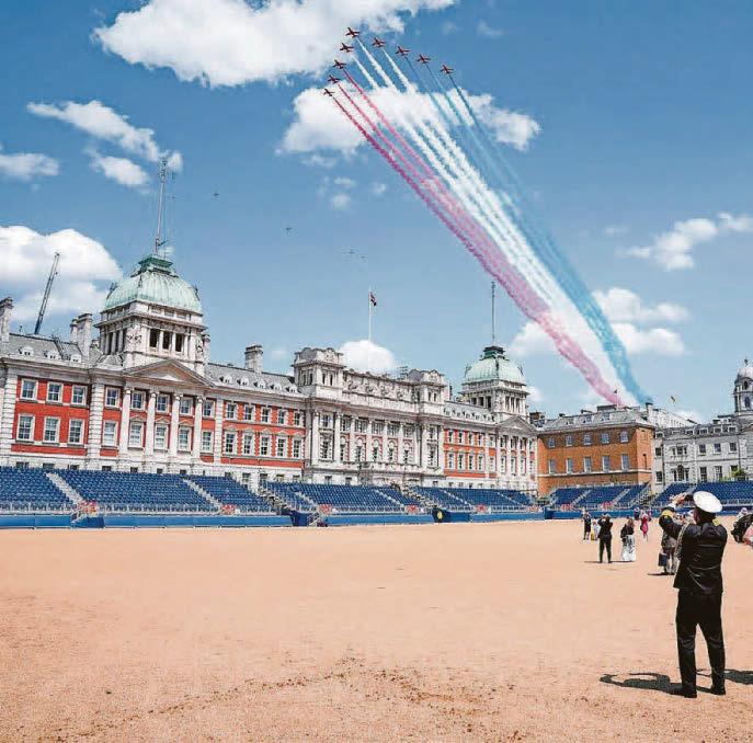Red Arrows make history with first sustainable flypast