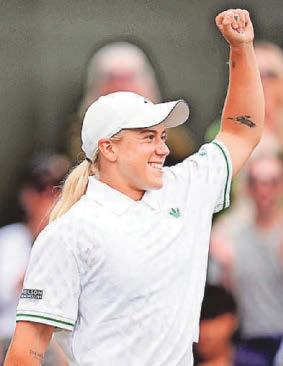 Tennis Sonay delighted as she enjoys 'a very good day at the office'