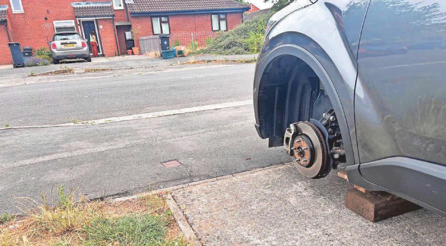 Rampage Knife-wielding vandals slash tyres and scratch vehicles