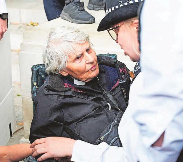 Palestine Action Rev Sue, 83, arrested for showing support