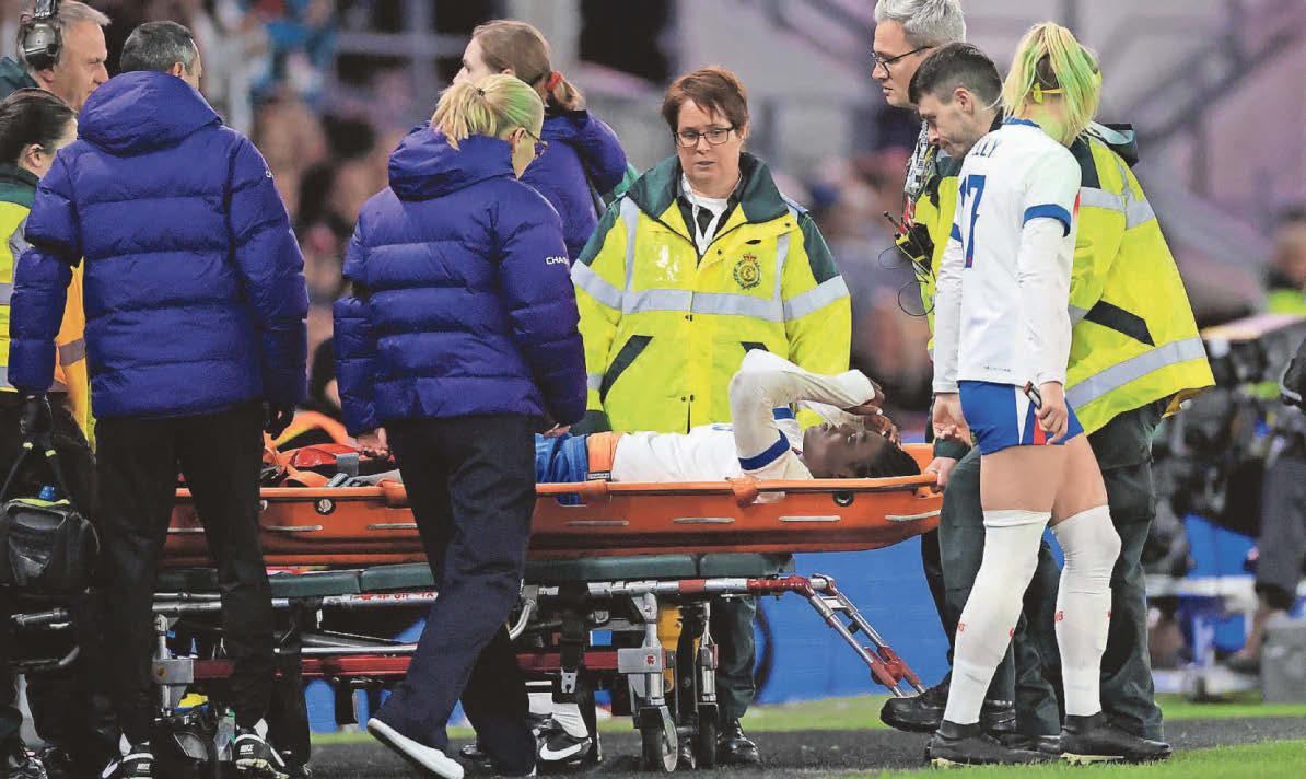Women's football England victory marred by bad injury to Agyemang