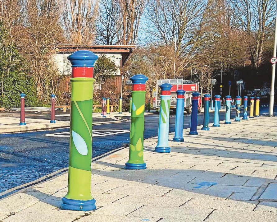 Bright idea Bollards get colourful makeover in tribute to Marcus