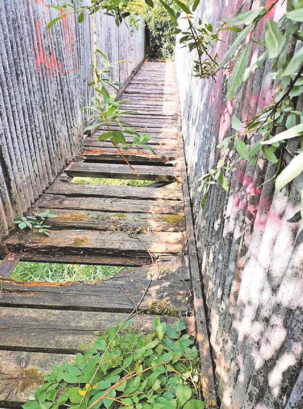 Footbridge frustration for parents and walkers