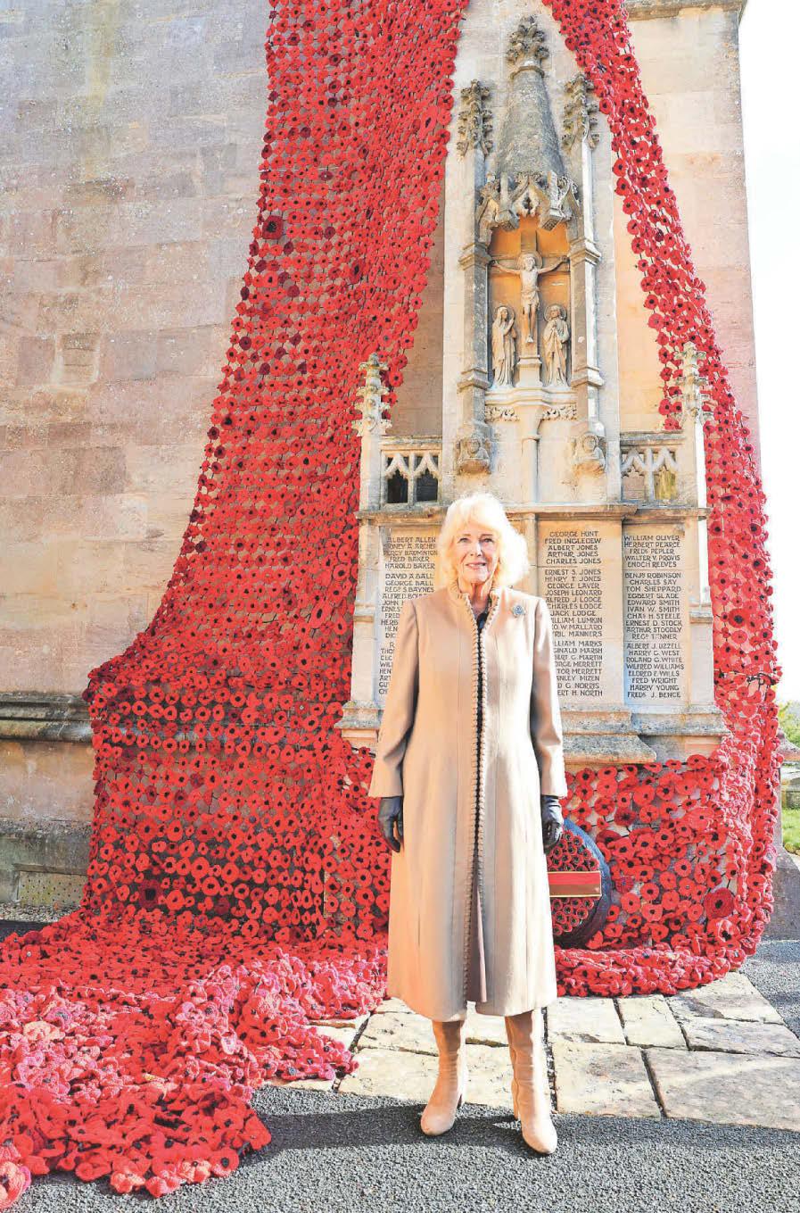 Queen pins final poppy on WI display