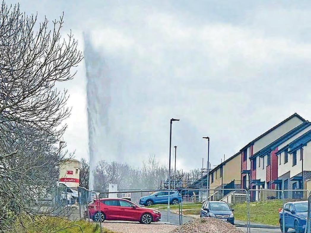 Jet of water seen as main bursts