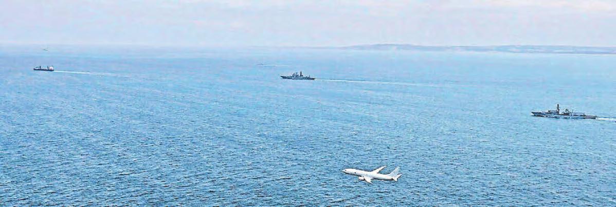 Navy shadows Russian ships