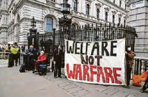 'Welfare not warfare' say protesters