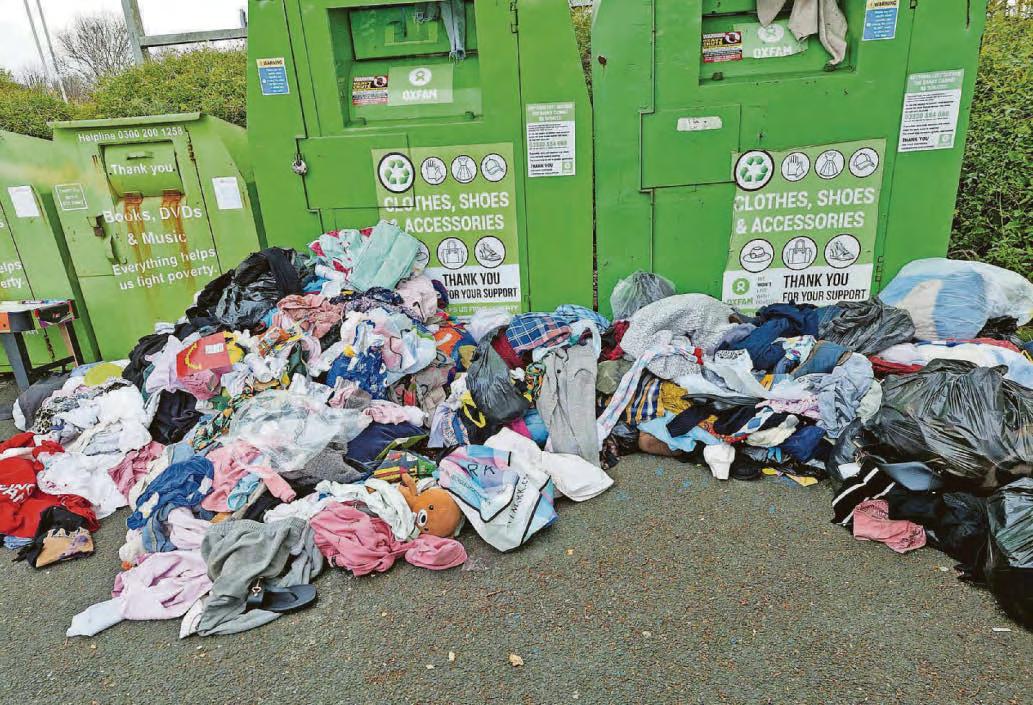 Bags for charity were 'fly-tipped'