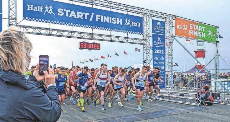 Running festival shuts roads as thousands pound the streets
