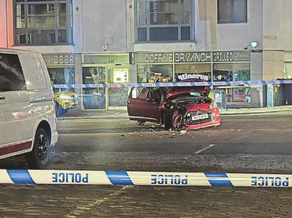 Biker crashed into pram after collision with car