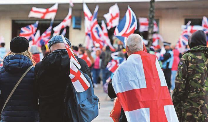 'Nazi salute' arrest as protesters face off