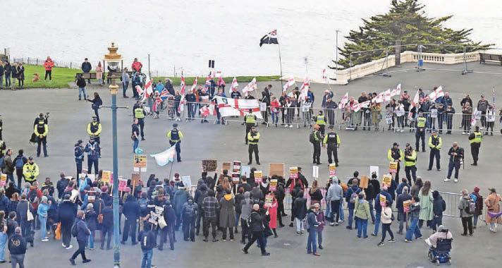 Protests called 'ugly' as two bitten by dog