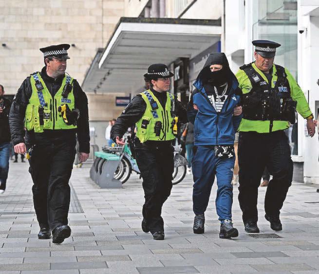 'Tense' city protest and counter-protest