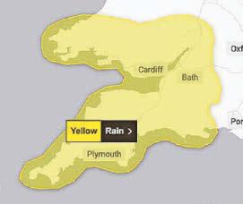 Second rain warning of the week for South West