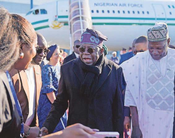 Nigerian president arrives