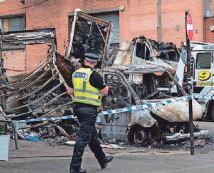 Cops probe firebomber vans attack